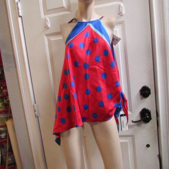 Dolce and Gabbana POLKA DOT PRINT tie on Blouse Sz 38